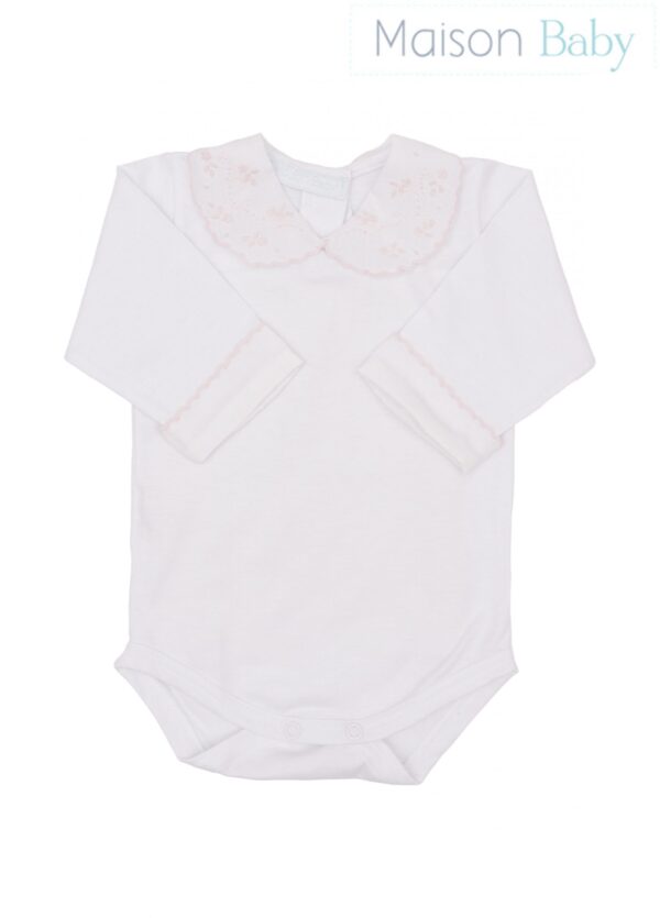 Body Gola Bordada Rosa - Flor