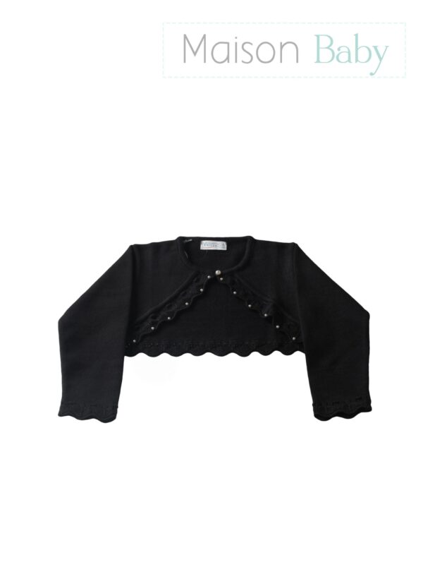 Casaco Bolero Crochet - Preto