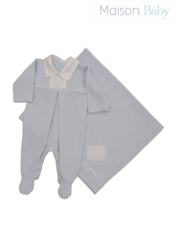 Conjunto Maternidade Coroa - Menino - Azul