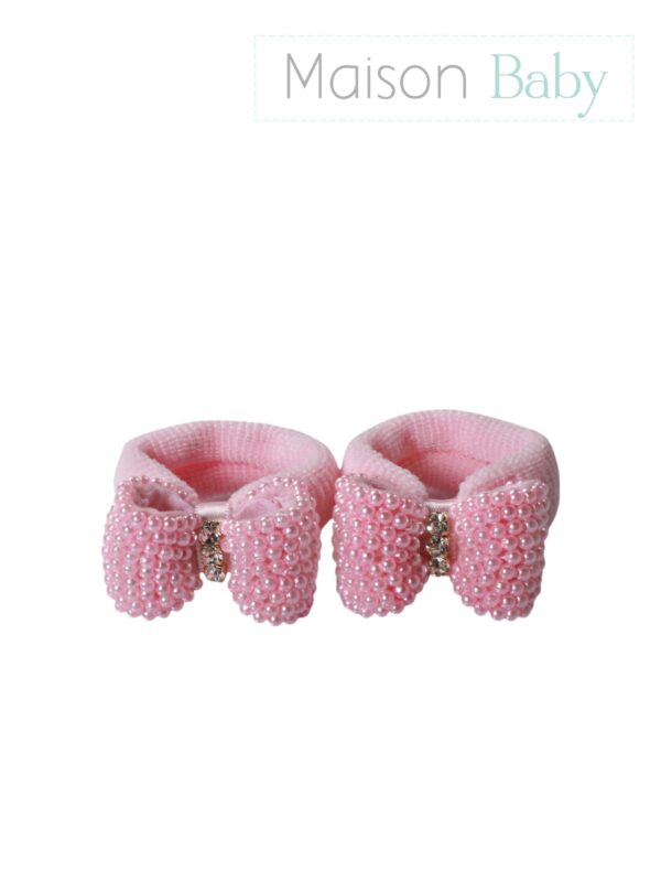 Xuxinha com Laço rosa - Perolas e Strass