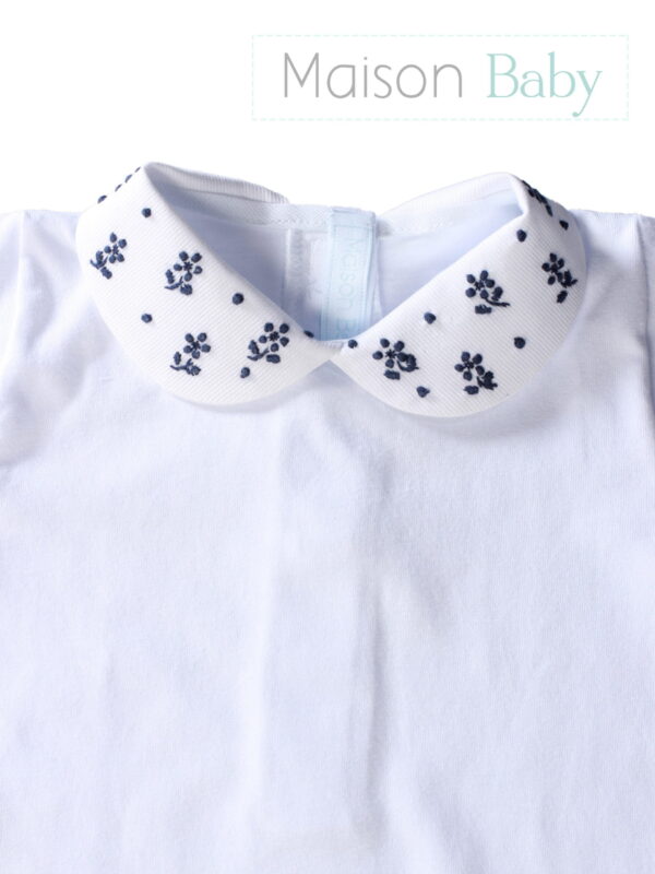 Body Gola Bordada Marinho Jardim - Maison Baby