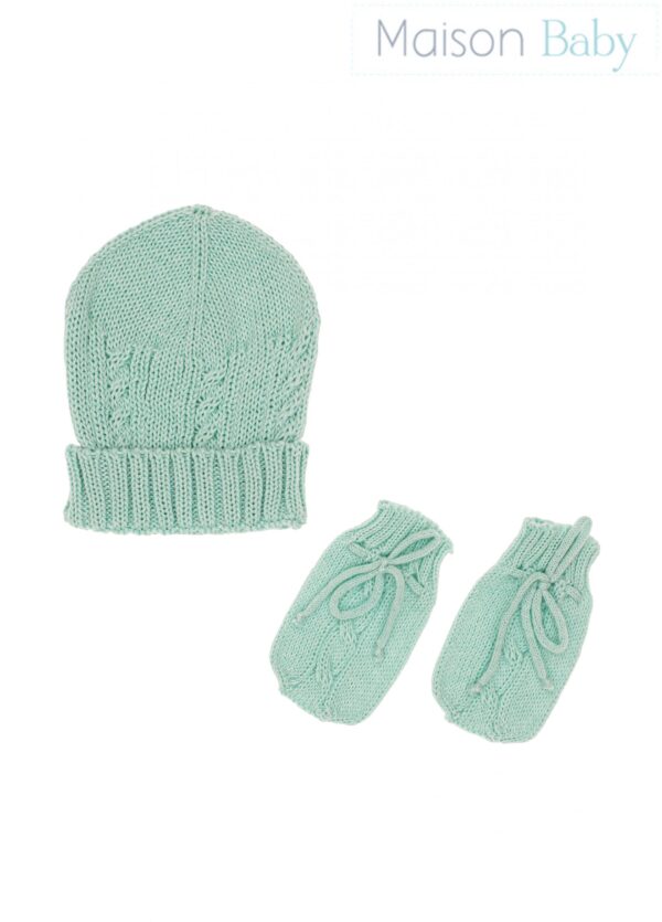 Conjunto de Gorro e Luva - Verde - Maison Baby