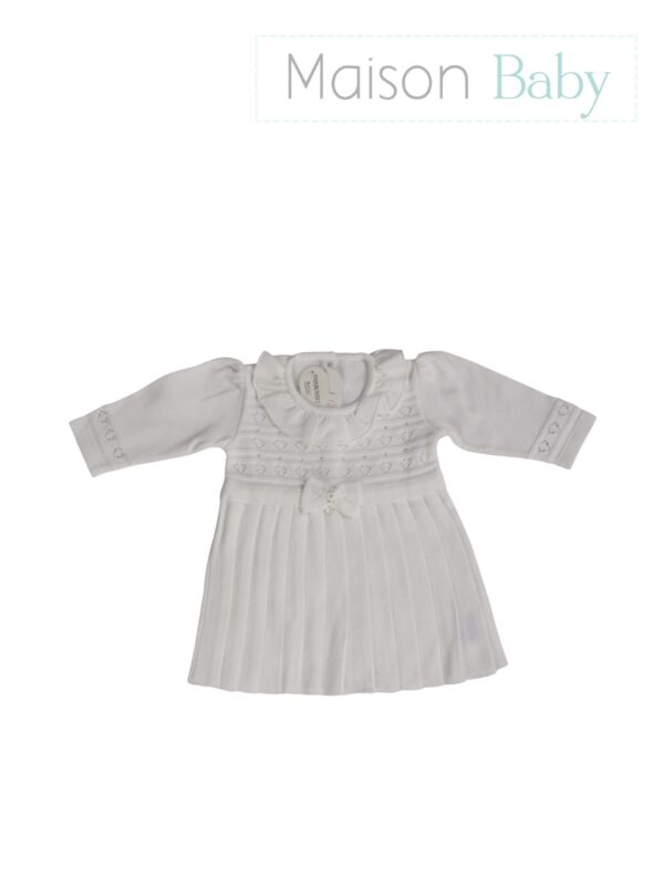 Saída de Maternidade vestido Plissado - Branco