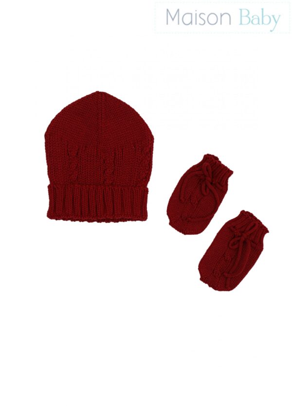 Conjunto de Gorro e Luva - Vermelho - Maison Baby