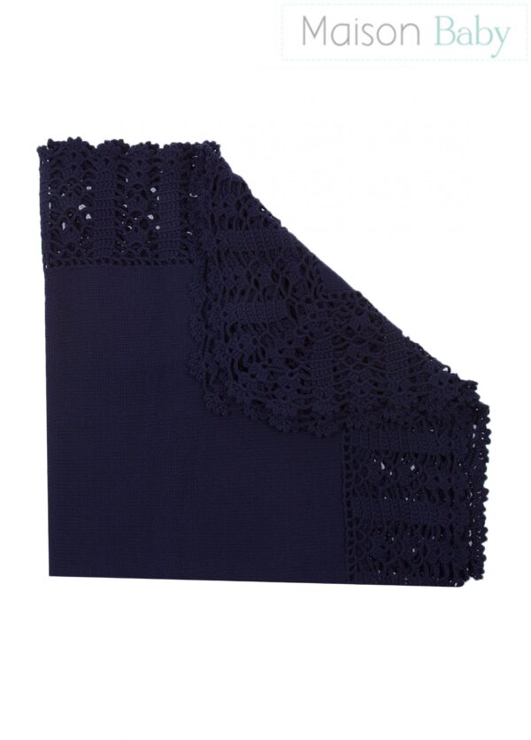 Manta Tricot e Croche - Marinho