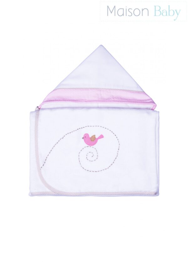 Toalha de banho infantil com forro de fralda - Passarinho - Maison Baby