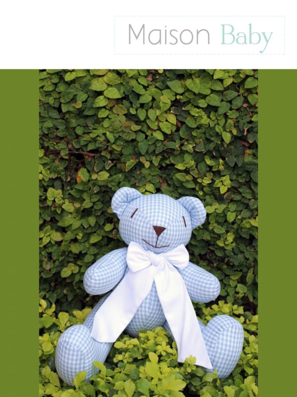 Ursinho de Decoração Maison Baby - Xadrez Azul