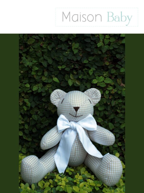 Ursinho de Decoração Maison Baby - Xadrez Bege