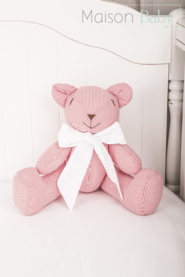 Ursinho de Decoração Maison Baby - Listras Vermelho