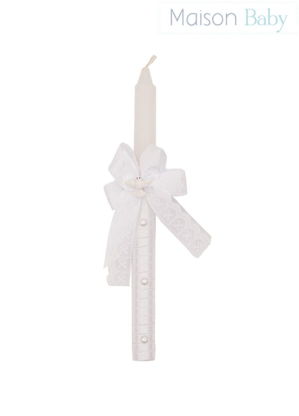 Vela Para Batizado - Laço Renda - Divino Espirito Santo