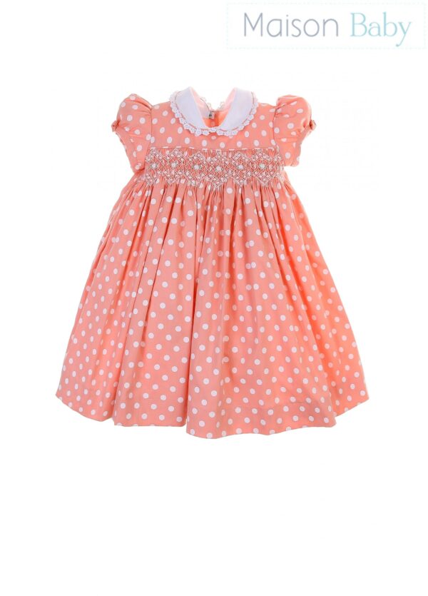 Vestido Poá Salmão - Maison Baby